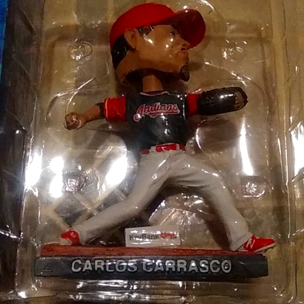 Cleveland  Indians  Carlos Carrasco red capped bobblehead.baseball.